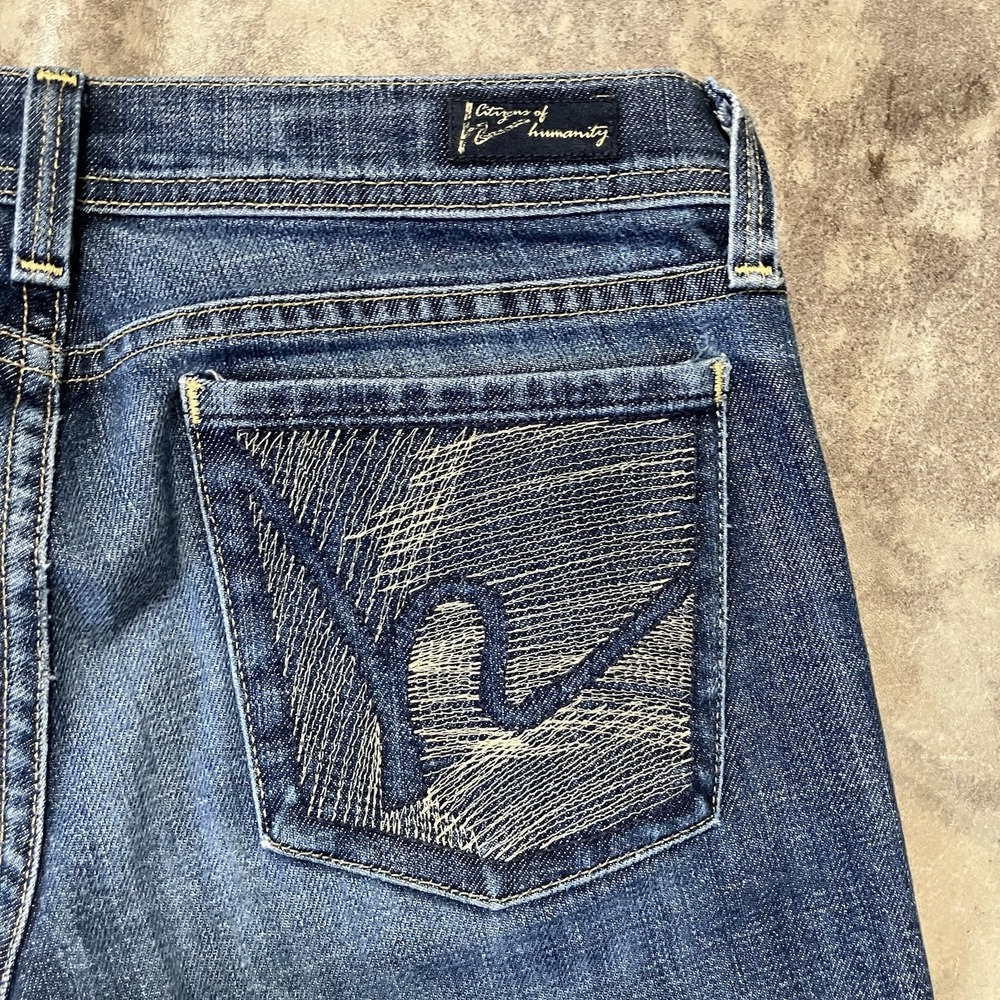 Citizens of humanity jeans Womens Size 27 Blue Stretch Low Waist Flair Leg Y2K - Picture 9 of 16